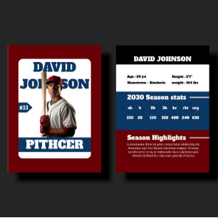 D'appel Carte à collectionner personnalisée de baseball an