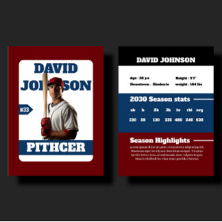 D'appel Carte à collectionner personnalisée de baseball an
