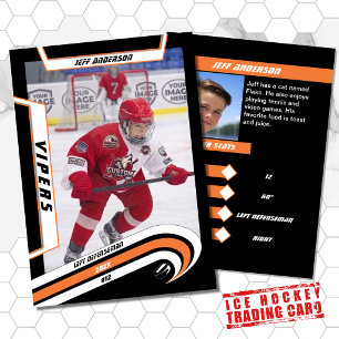 D'appel Carte à échanger de hockey sur glace en orange vif