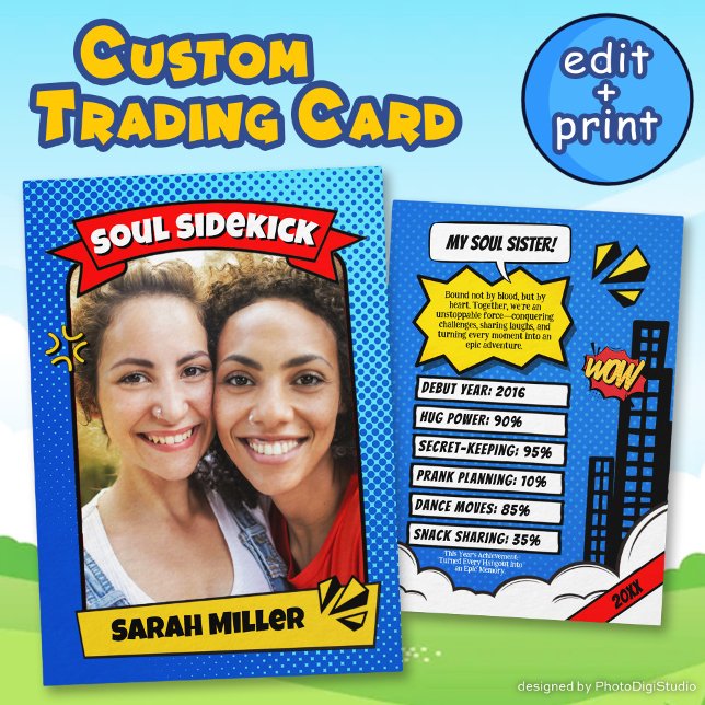 D'appel Carte cadeau Soul Sol Card Carte de commerce (Custom Soul Sister Card Gift Comic Trading Card)