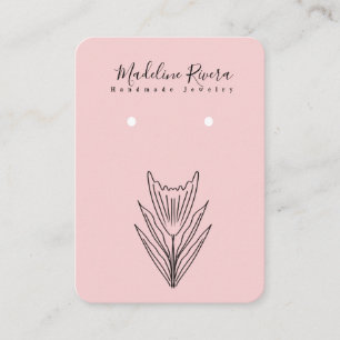 D'appel Carte d'affichage à oreille à la main rose florale