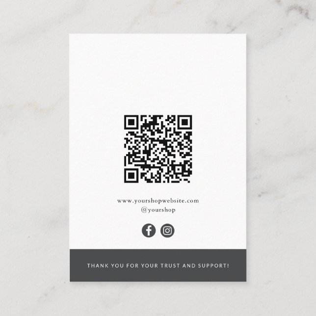 D'appel Carte d'affichage du code QR moderne (Dos)