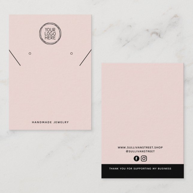 D'appel Carte d'affichage du collier de logo rose vierge (Devant / Derrière)