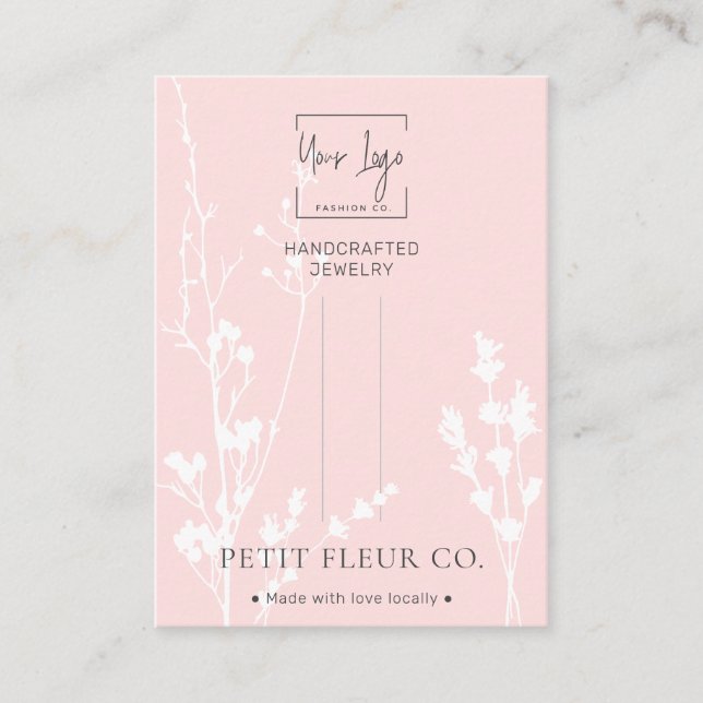 D'appel Carte d'affichage Fleur sauvage de bijoux rose (Devant)