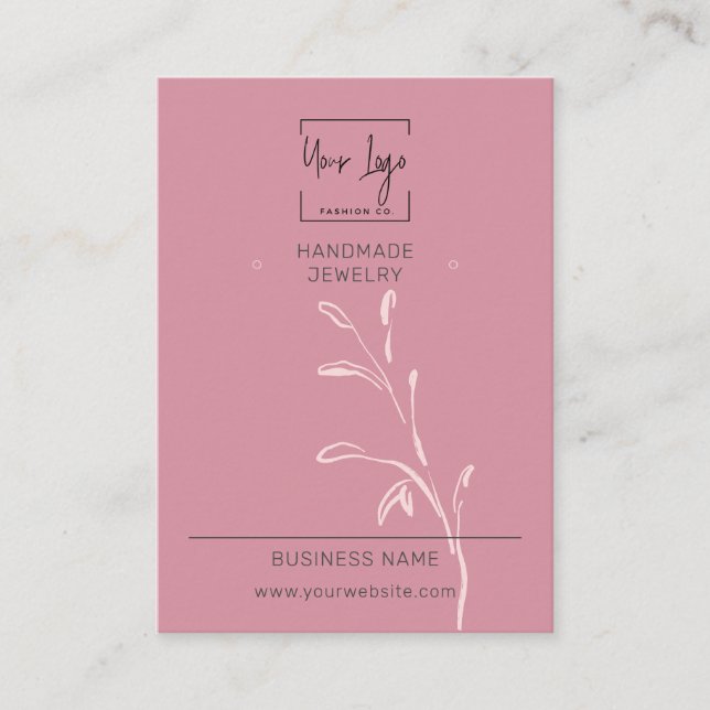 D'appel Carte d'affichage pour bijoux QR en feuille rose c (Devant)