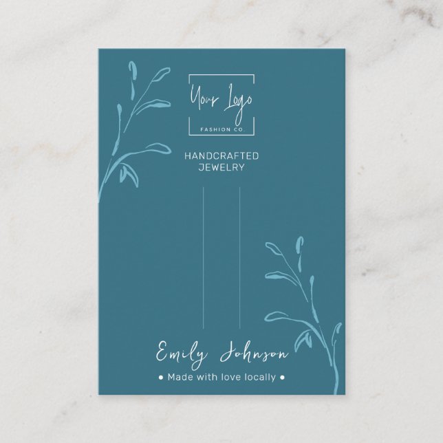 D'appel Carte d'affichage pour jupons QR à feuilles Turquo (Devant)