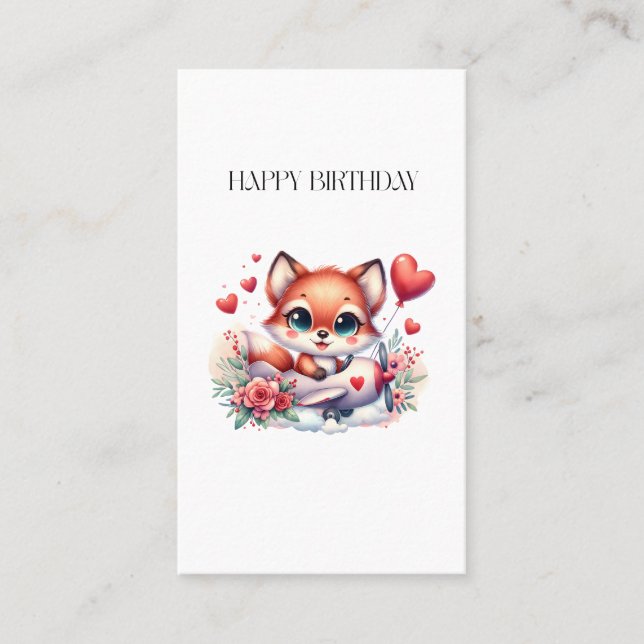 D'appel Carte d'anniversaire Pilote Renard (Devant)