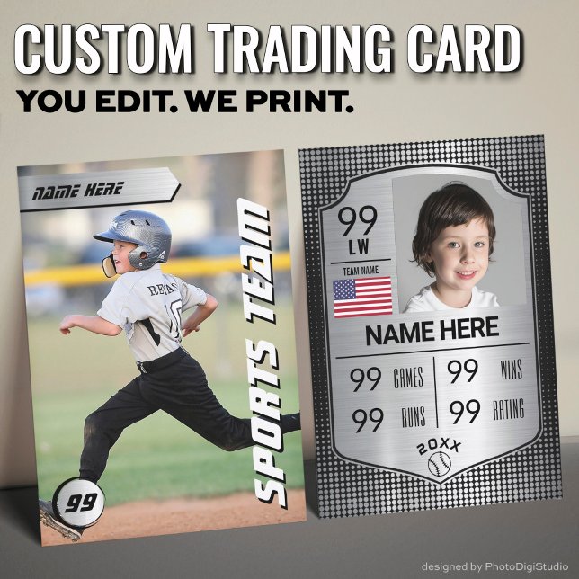 D'appel Carte de baseball de baseball de baseball de baseb (Custom Baseball Trading Card, Silver Shield Player Card)