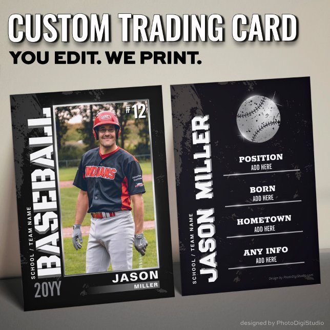 D'appel Carte de baseball de baseball de baseball de baseb (Custom Baseball Trading Card, Baseball Silver Ball Player Card)