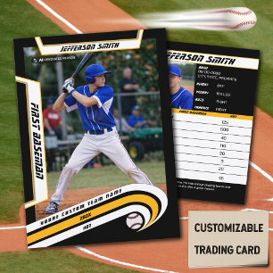 D'appel Carte de Baseball Jaune Vivant Noir