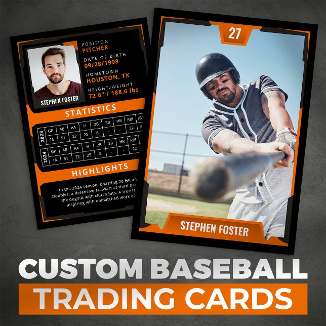 D'appel Carte de Baseball Orange - Profil de Joueur (Créateur téléchargé)