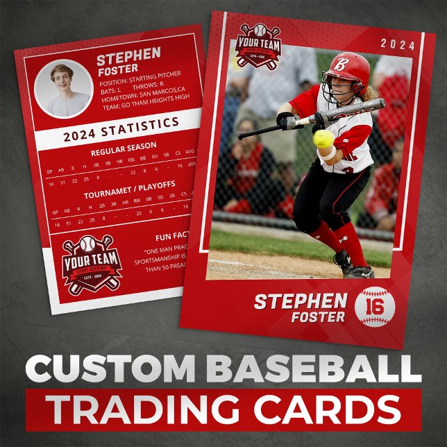 D'appel Carte de baseball personnalisée de joueur de baseb (Créateur téléchargé)