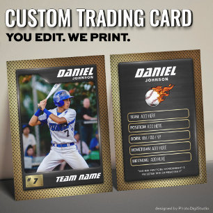 D'appel Carte de baseball personnalisée, Joueur noir or