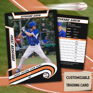 D'appel Carte de Baseball Vibrante Orange Noir