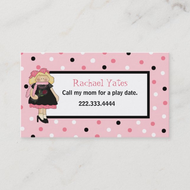 D'appel Carte de clôture de date du jeu de la fille faite (Devant)