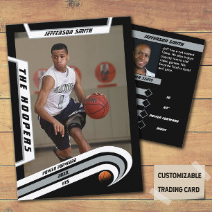 D'appel Carte de collection de basket-ball en noir argenté