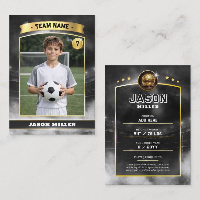 D'appel Carte de collection de football personnalisée, sta (Devant / Derrière)