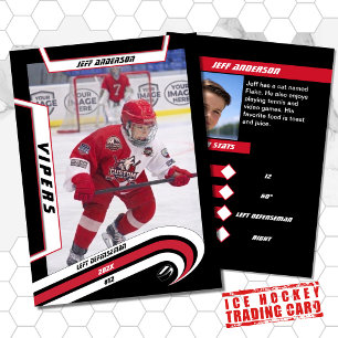 D'appel Carte de collection de hockey sur glace en rouge v