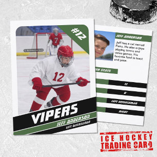 D'appel Carte de collection de hockey sur glace en vert et