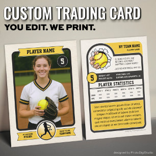 D'appel Carte de collection de softball personnalisée vint