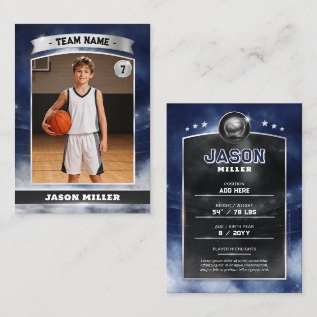 D'appel Carte de collection personnalisée de basket-ball b (Devant / Derrière)