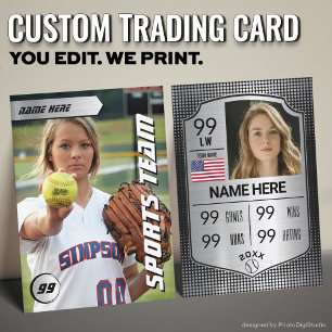 D'appel Carte de collection personnalisée de softball, Jou