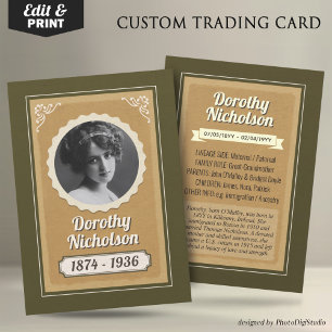 D'appel Carte de commerce Ancestor personnalisée, carte de