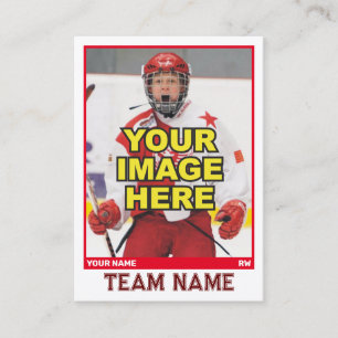 D'appel Carte de commerce collectif de hockey   Rouge