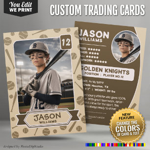 D'appel Carte de commerce de baseball personnalisée, Carte