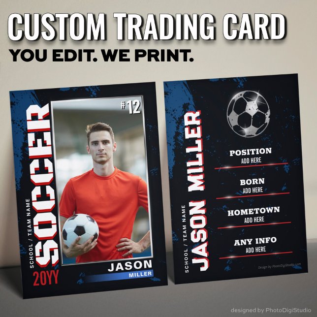 D'appel Carte de commerce de football, carte de joueur de  (Custom Soccer Trading Card, Gold Soccer Player Trading Card)