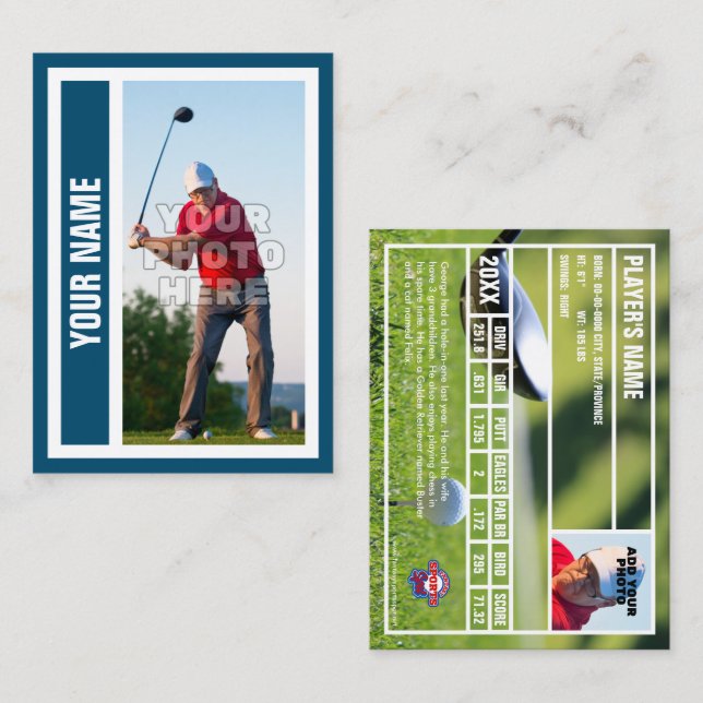 D'appel Carte de commerce de golf personnalisée - Ocean Bl (Devant / Derrière)