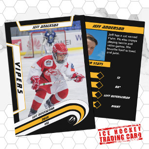 D'appel Carte de commerce de hockey sur glace en jaune vif