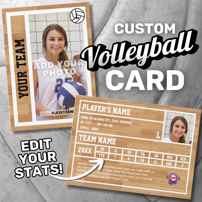 D'appel Carte de commerce du joueur de volleyball Souvenir (Custom volleyball player trading card.)