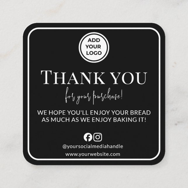 D'appel Carte de conseils de soin pour pain au levain noir (Dos)