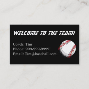 D'appel Carte de contact d'entraîneurs de base-ball