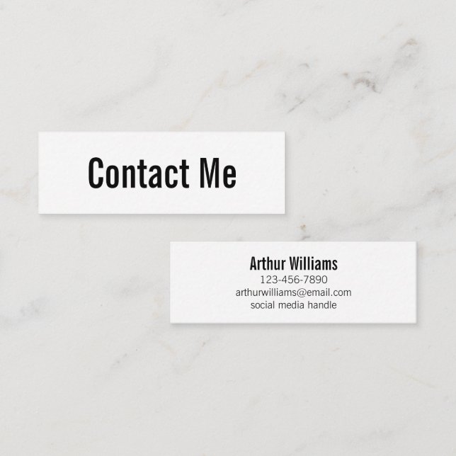 D'appel Carte de contact professionnelle blanche et noire (Devant / Derrière)