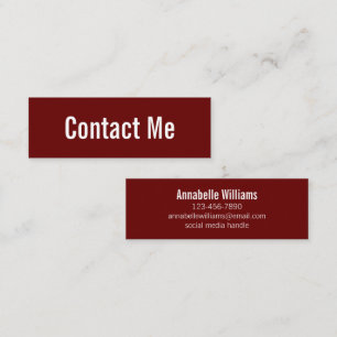 D'appel Carte de contact professionnelle Dark Red White