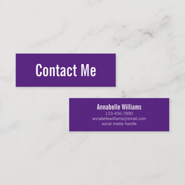 D'appel Carte de contact royale professionnelle violet et  (Devant / Derrière)
