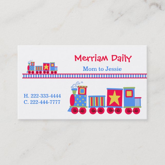 D'appel Carte de date de jeu de maman de train (Devant)