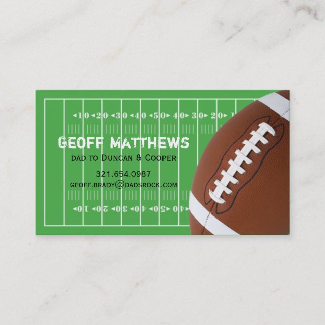 D'appel Carte de date de jeu de terrain de football (Devant)