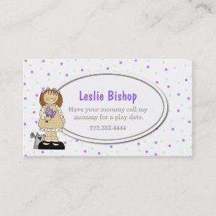 D'appel Carte de date douce de jeu de fille