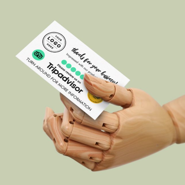 D'appel Carte de demande de révision Tripadvisor avec code (Tripadvisor Review Request Card with QR Code. Get more 5 star review for your business)