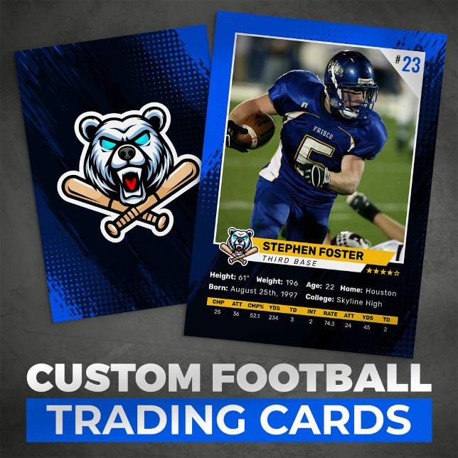 D'appel Carte de football à échanger Blue & Black avec pho (Créateur téléchargé)