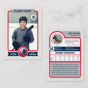 D'appel Carte de hockey personnalisée, couleurs d'équipe p
