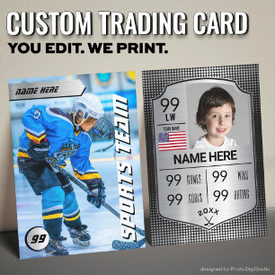 D'appel Carte de hockey personnalisée, Joueur Bouclier Arg