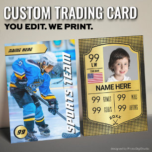 D'appel Carte de hockey personnalisée, Joueur Bouclier Or