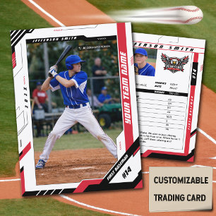 D'appel Carte de joueur de baseball rouge personnalisée et