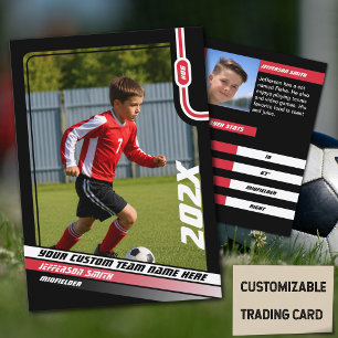 D'appel Carte de joueur de football en noir rouge