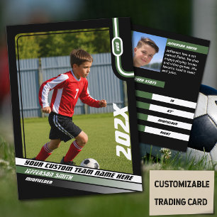 D'appel Carte de joueur de football en noir vert