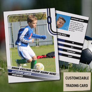 D'appel Carte de joueur de football gris clair bleu